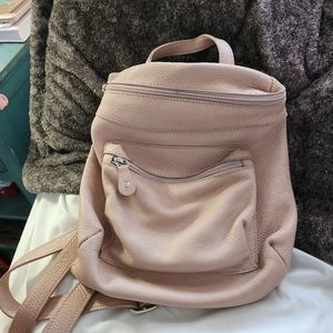 Roots pink leather backpack